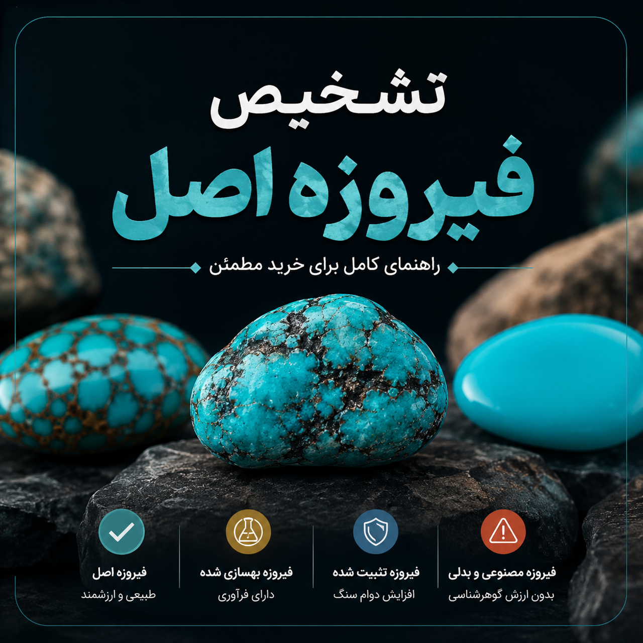 راهنمای تشخیص فیروزه اصل؛ تفاوت فیروزه طبیعی، بهسازیشده و تقلبی