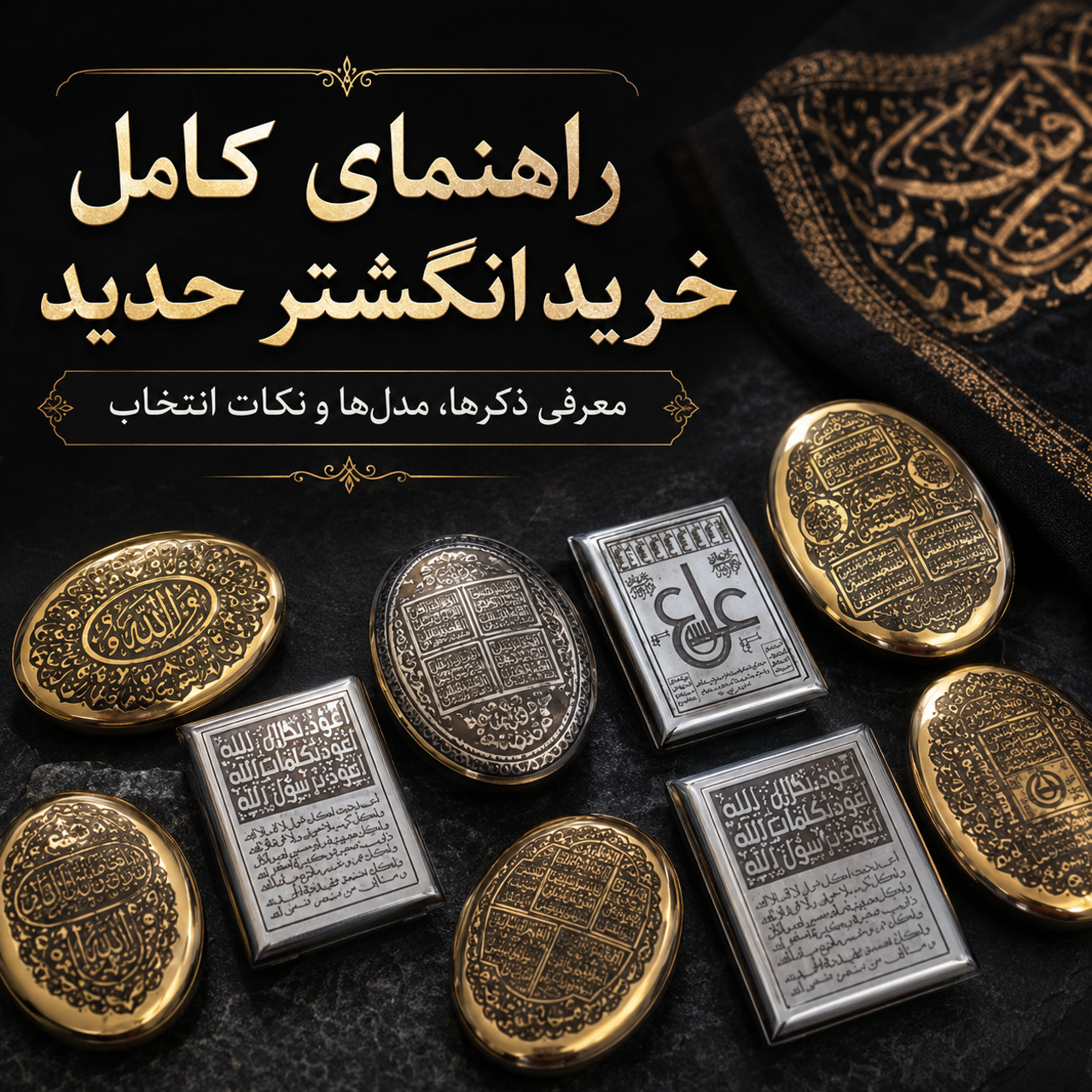 راهنمای کامل خرید انگشتر حدید صینی؛ معرفی ذکرها، مدل‌ها و نکات انتخاب